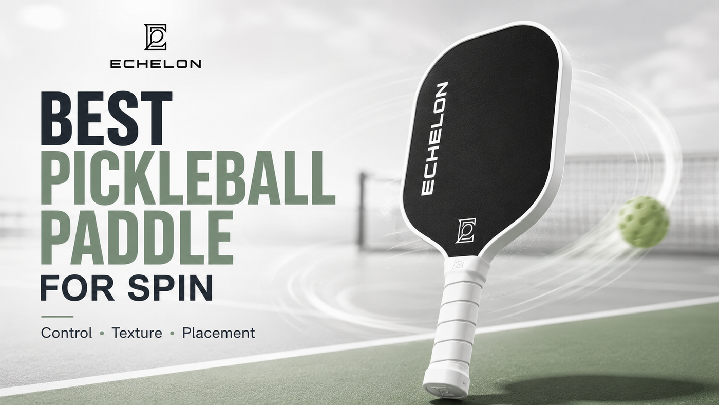 ECHELON APEX carbon fiber pickleball paddle designed for spin control and precise shot placementECHELON APEX carbon fiber pickleball paddle designed for spin control and precise shot placement