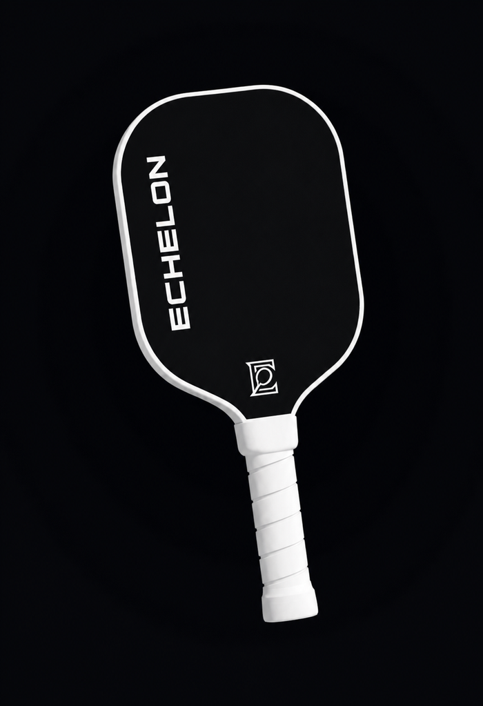 ECHELON APEX black carbon fiber pickleball paddle with thermoformed construction